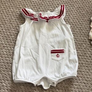 Ralph Lauren White and Red Kids Nautical One Piece